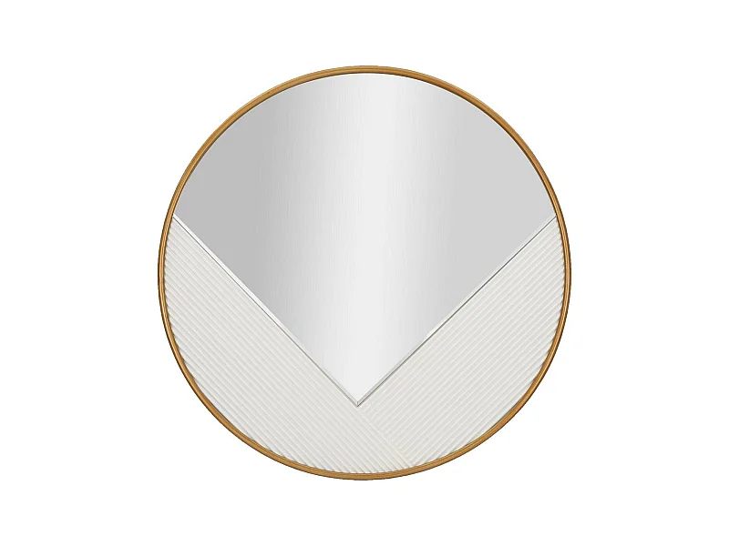 Santelia Spiegel, Spiegel, Wandmeubelartikel, Decoratie met spiegel, 80x4 h80 cm, Wit en Goud