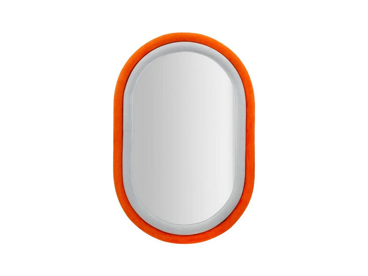 Miroir Marinetti, Verre miroité, Objet d'ameublement mural, Décoration avec miroir, 60x4 h90 cm, Orange et Gris