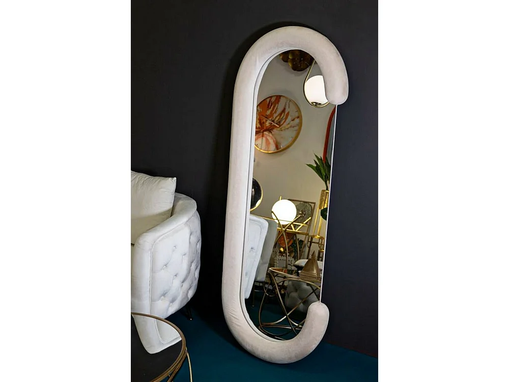 Shot Mirror, Spiegel, Wandmeubelartikel, Decoratie met spiegel, 60x7 h160 cm, Crème