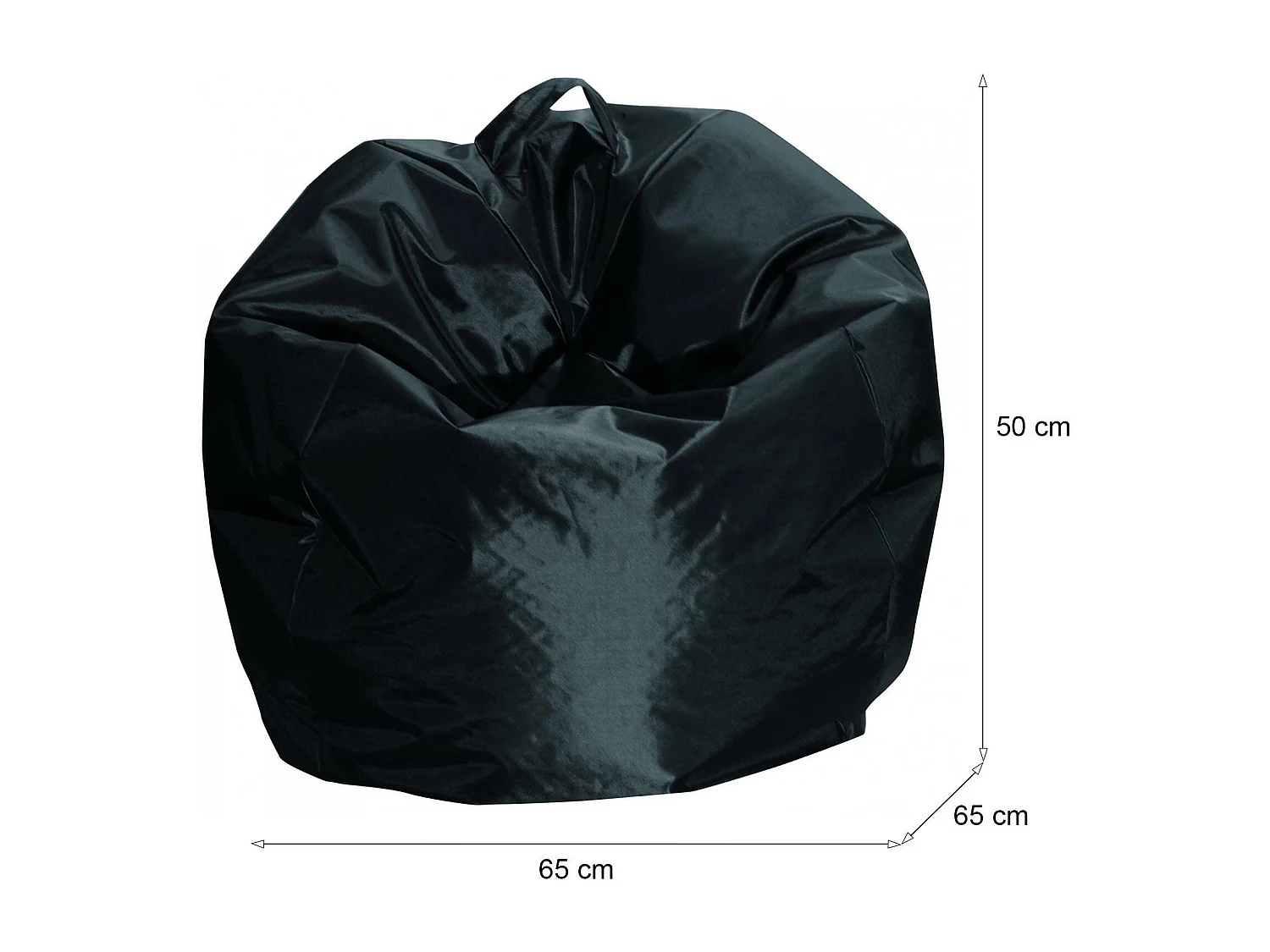 Ascia poef, Multifunctionele fauteuil, Zitzak, Voetenbank poef, Made in Italy, 65x65 h50 cm, Zwart