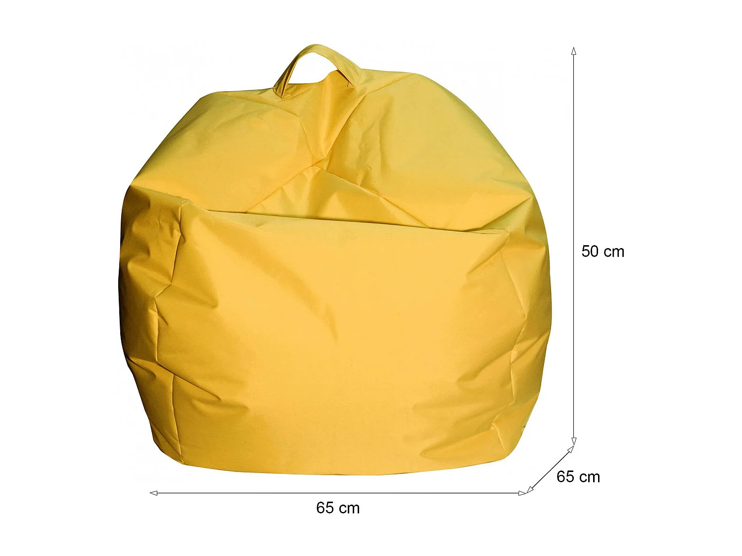 Pouf Ascia, Fauteuil polyvalent, Chaise sac, Pouf repose-pieds, Made in Italy, 65x65 h50 cm, Jaune
