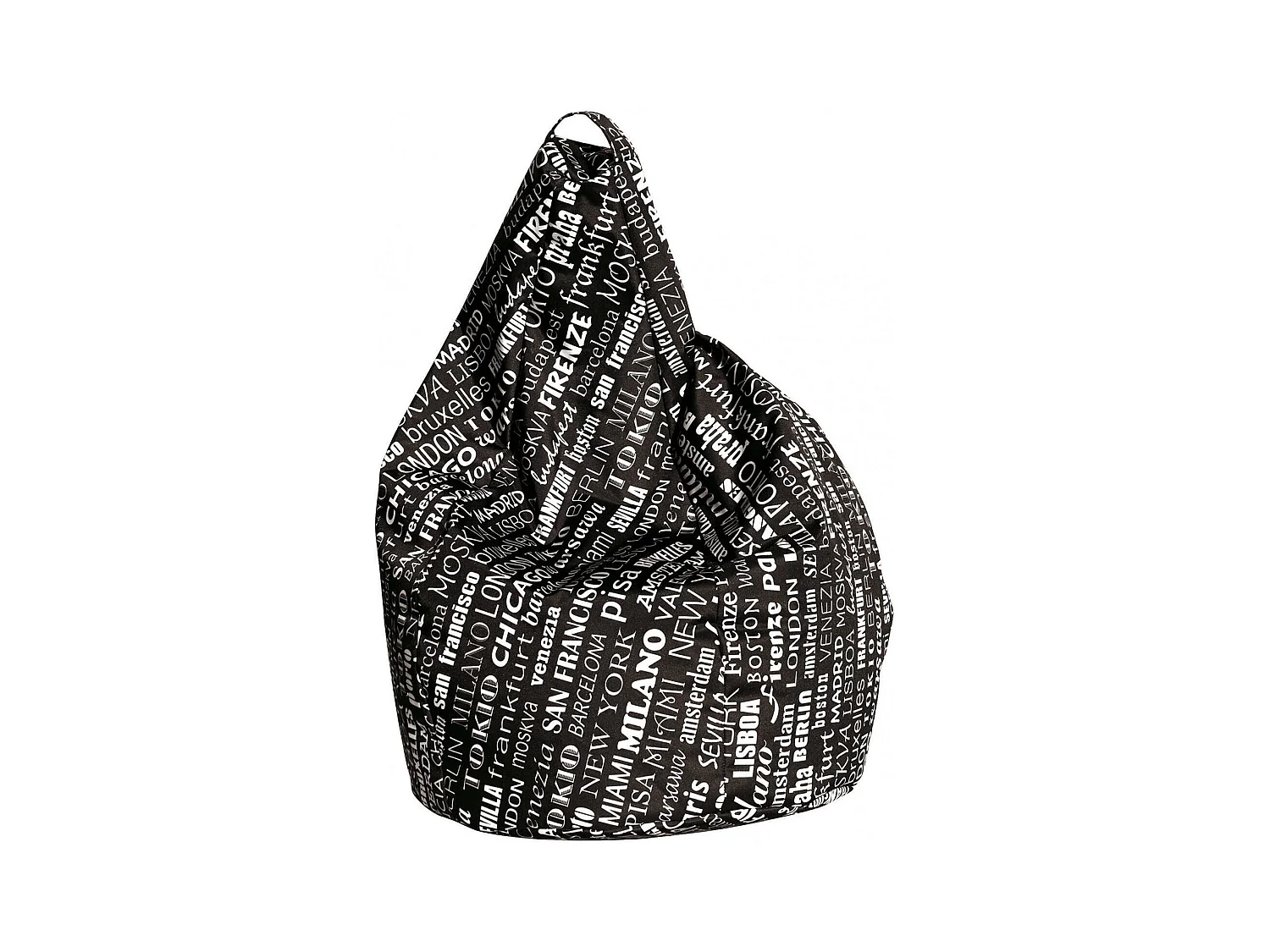 Pouf Marisa, Fauteuil polyvalent, Chaise sac, Pouf repose-pieds, Made in Italy, 80x80 h120 cm, Noir et Blanc