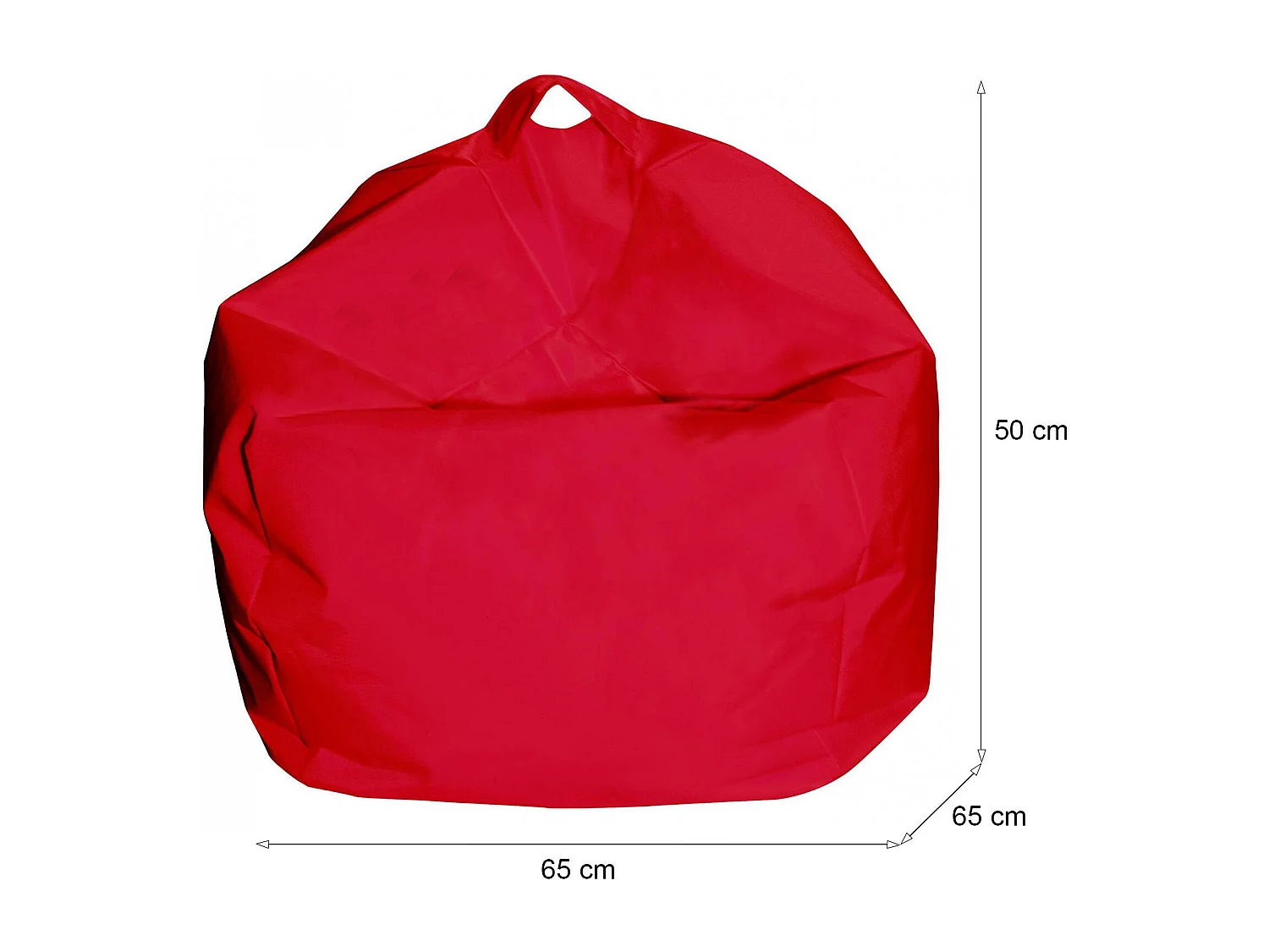 Pufe Ascia, Poltrona multiusos, Pufe, Pufe apoio para os pés, Fabricado em Itália, 65x65 h50 cm, Vermelho