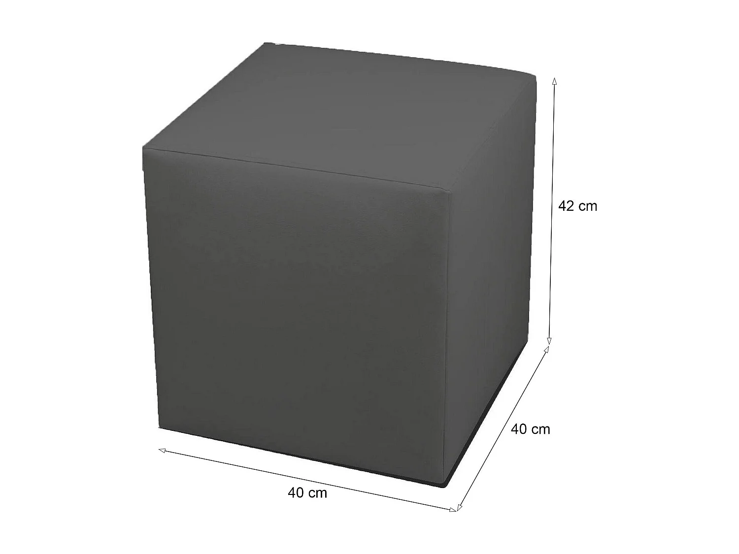 Pouf Accumoli, Mehrzwecksessel, Sitzsack, Hockerhocker, Made in Italy, 40x40 h42 cm, Dunkelgrau