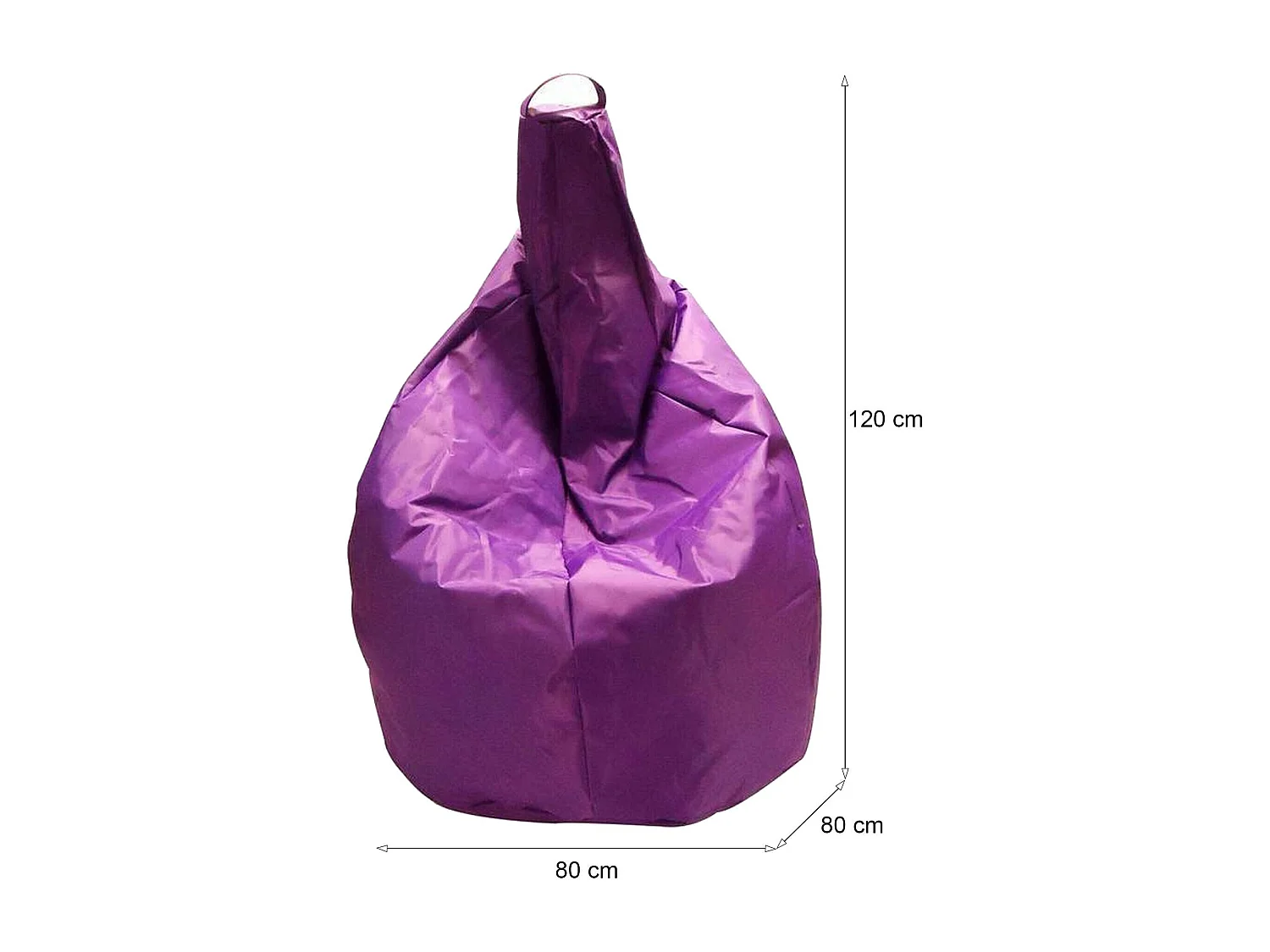Pouf Angillina, Fauteuil polyvalent, Chaise sac, Pouf repose-pieds, Made in Italy, 80x80 h120 cm, Violet