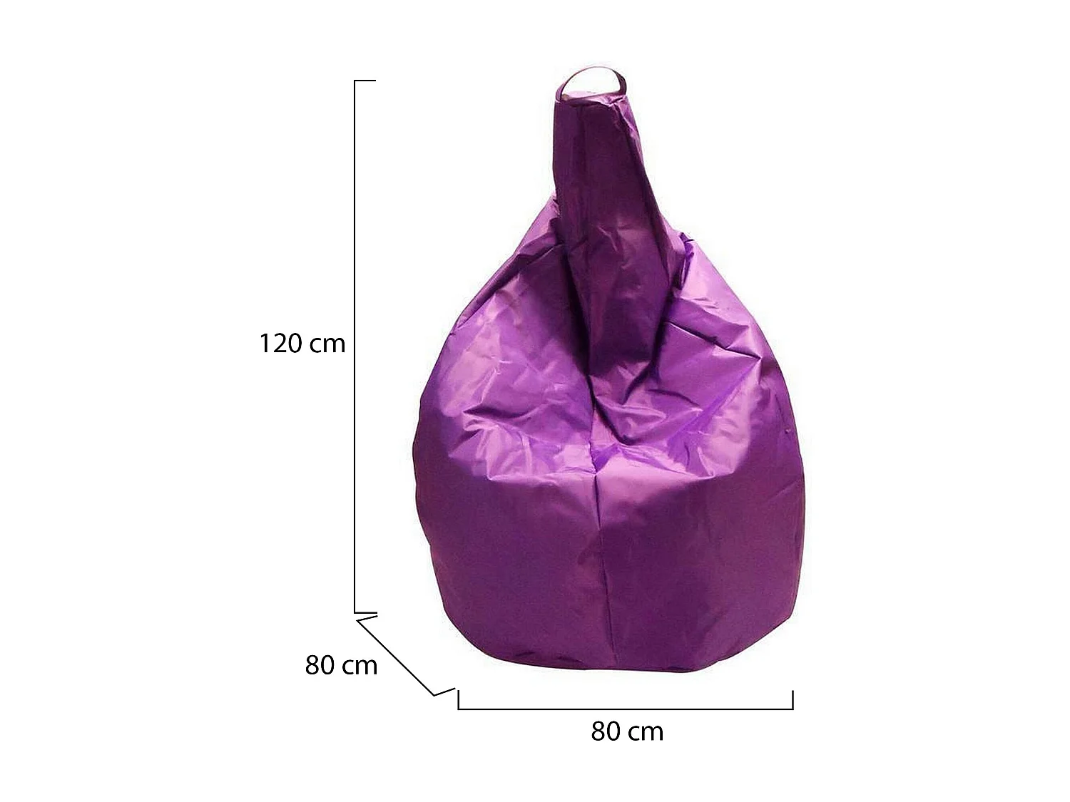 Pouf Angillina, Fauteuil polyvalent, Chaise sac, Pouf repose-pieds, Made in Italy, 80x80 h120 cm, Violet