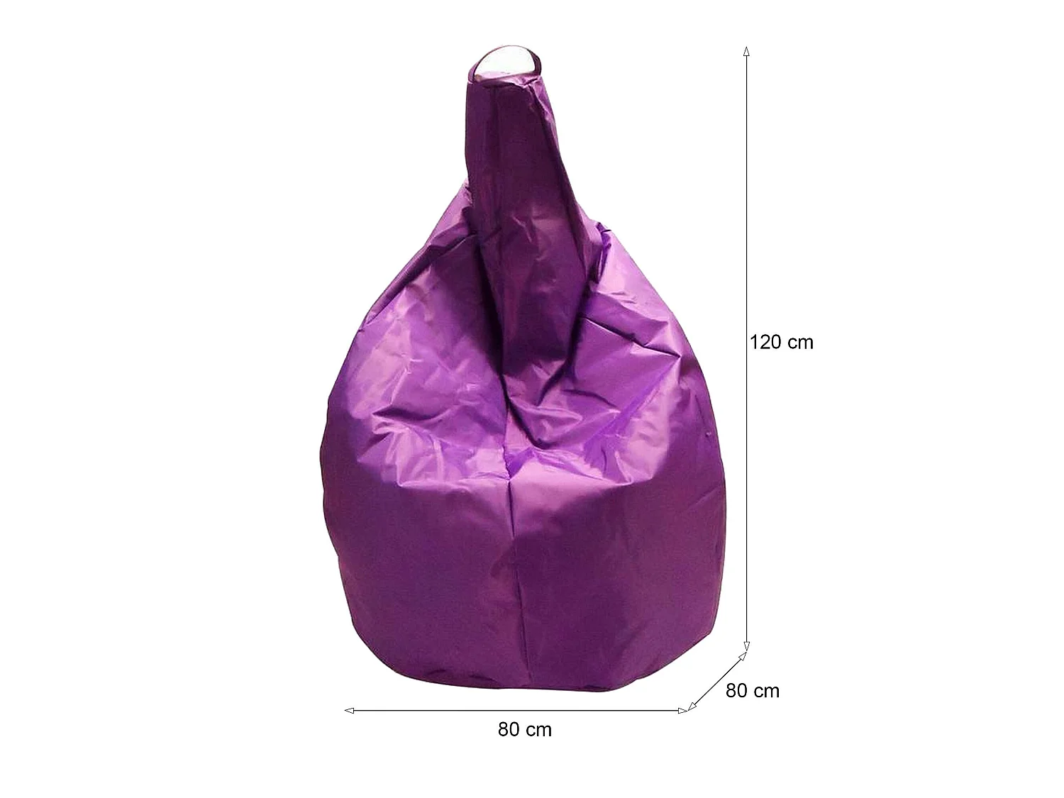 Pouf Angillina, Fauteuil polyvalent, Chaise sac, Pouf repose-pieds, Made in Italy, 80x80 h120 cm, Violet
