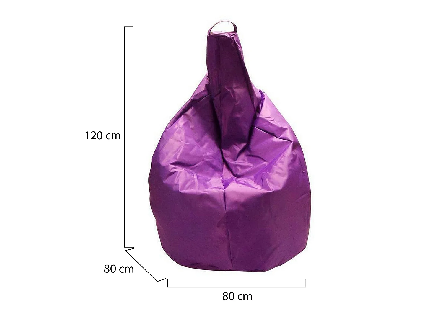 Pouf Angillina, Fauteuil polyvalent, Chaise sac, Pouf repose-pieds, Made in Italy, 80x80 h120 cm, Violet