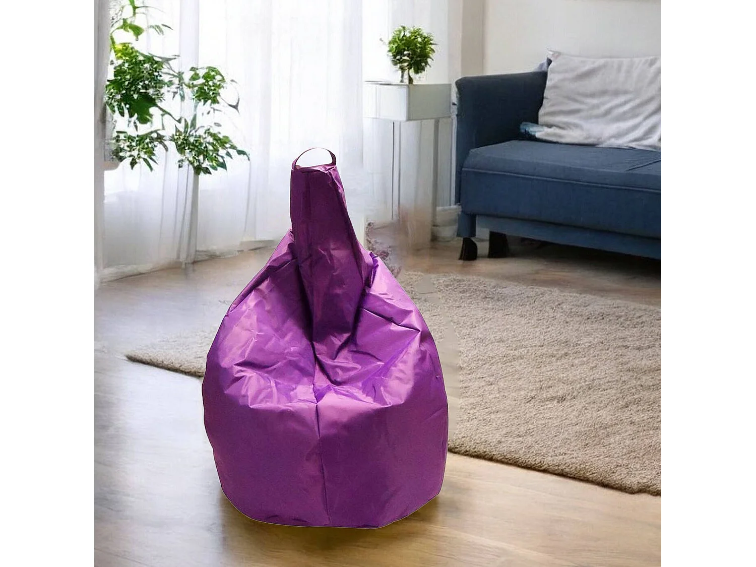 Pouf Angillina, Fauteuil polyvalent, Chaise sac, Pouf repose-pieds, Made in Italy, 80x80 h120 cm, Violet