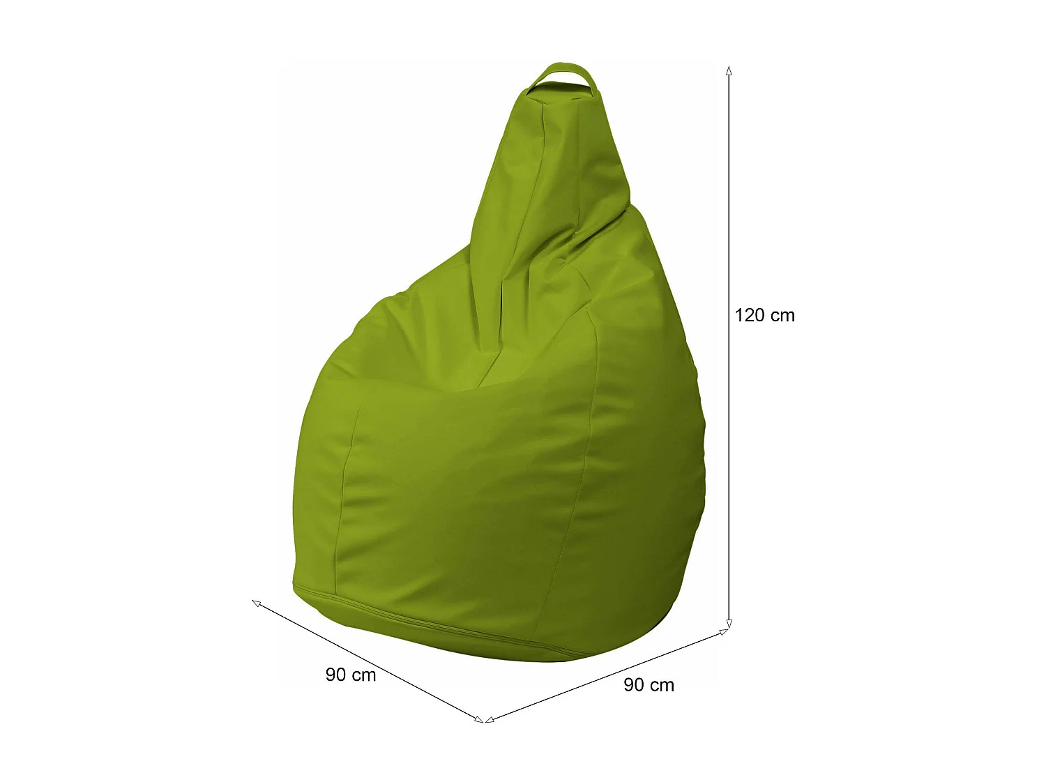 Pouf Aunter, Fauteuil polyvalent, Chaise sac, Pouf repose-pieds, Made in Italy, 90x90 h120 cm, Jaune