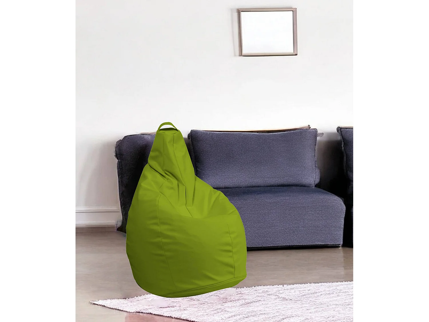 Pouf Aunter, Fauteuil polyvalent, Chaise sac, Pouf repose-pieds, Made in Italy, 90x90 h120 cm, Jaune