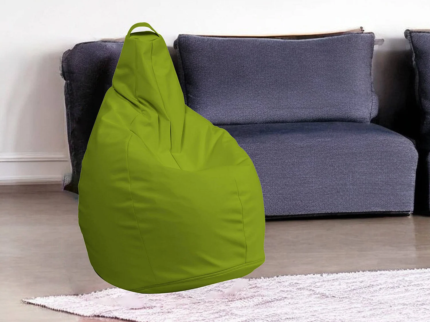 Pouf Aunter, Fauteuil polyvalent, Chaise sac, Pouf repose-pieds, Made in Italy, 90x90 h120 cm, Jaune