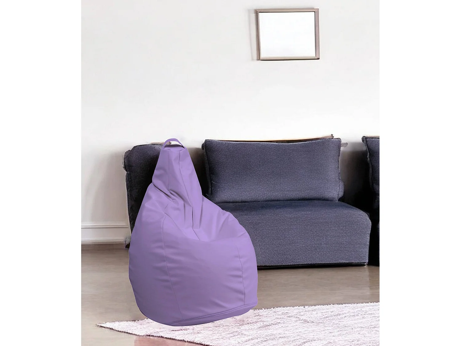 Pouf Aunter, Mehrzwecksessel, Sitzsack, Hockerhocker, Made in Italy, 90x90 h120 cm, Lila