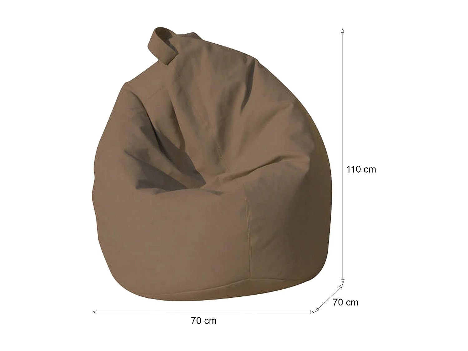 Pufe Azelia, Poltrona multiusos, Pufe, Pufe para apoio de pés, Fabricado em Itália, 70x70 h110 cm, Bege