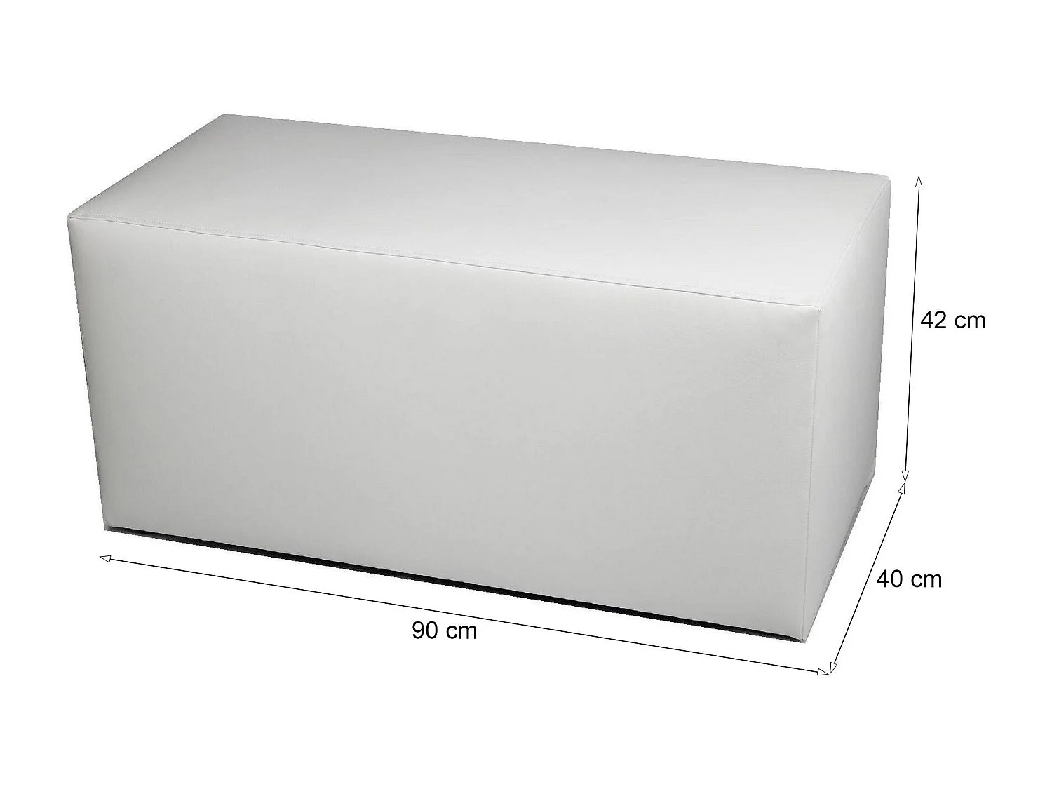 Pufe BucureÈ™ti, Poltrona multiusos, Pufe, Pufe apoio para os pés, Fabricado em Itália, 40x90 h42 cm, Branco