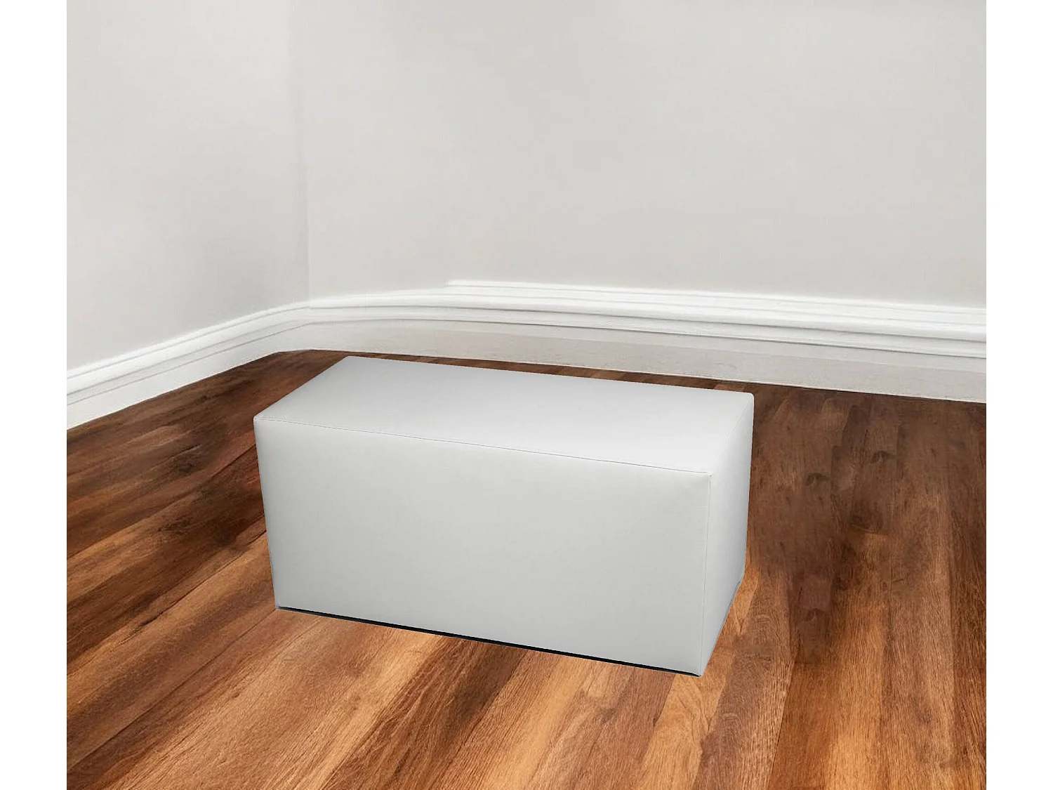 Pouf BucureÈ™ti, Fauteuil polyvalent, Chaise sac, Pouf repose-pieds, Made in Italy, 40x90 h42 cm, Blanc