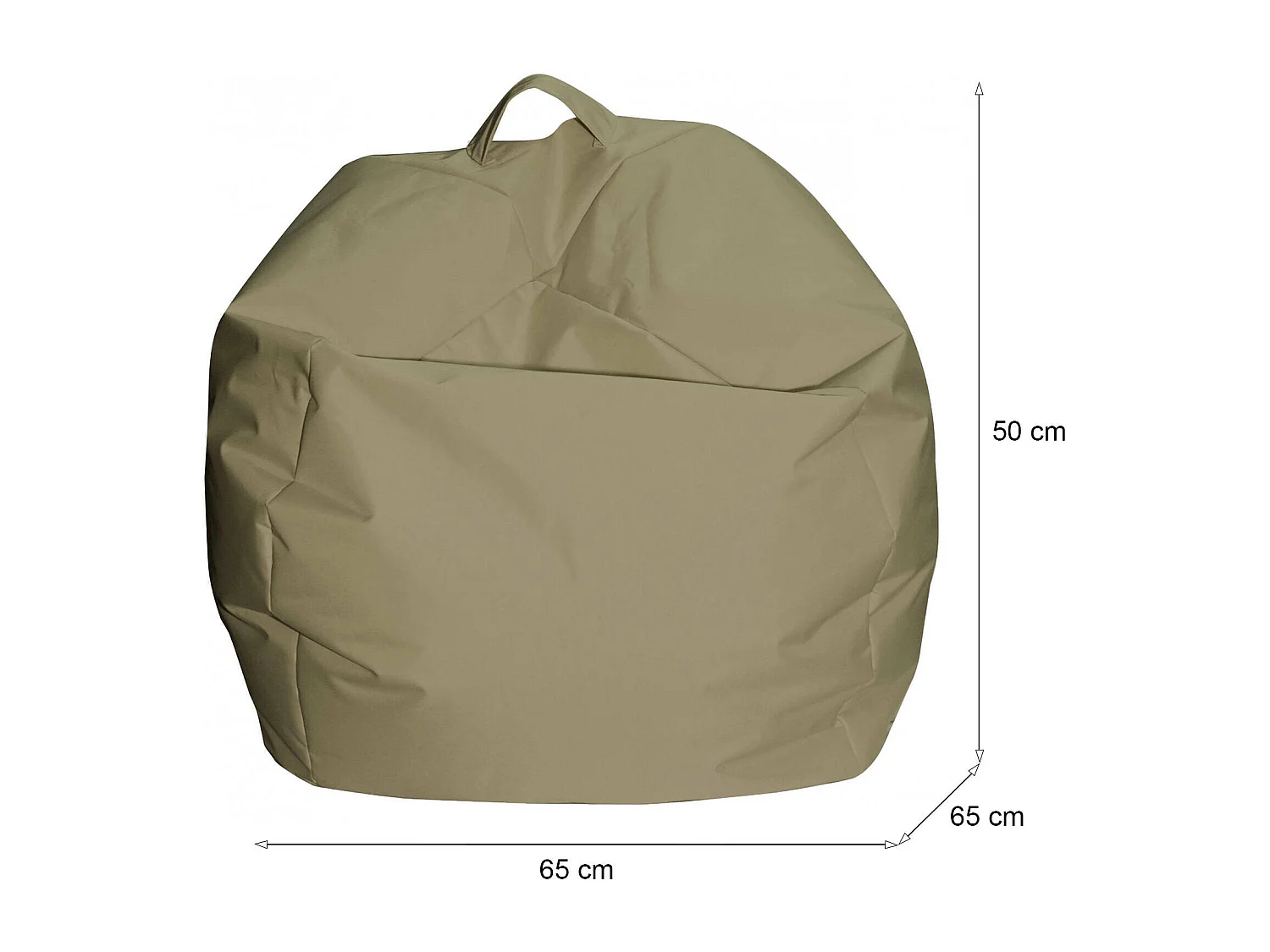 Pouf Ascia, Fauteuil polyvalent, Chaise sac, Pouf repose-pieds, Made in Italy, 65x65 h50 cm, Beige