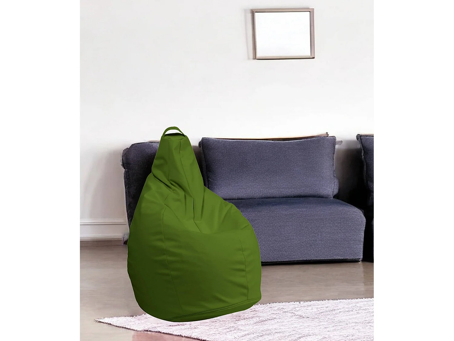 Pouf Aunter, Fauteuil polyvalent, Chaise sac, Pouf repose-pieds, Made in Italy, 90x90 h120 cm, Vert
