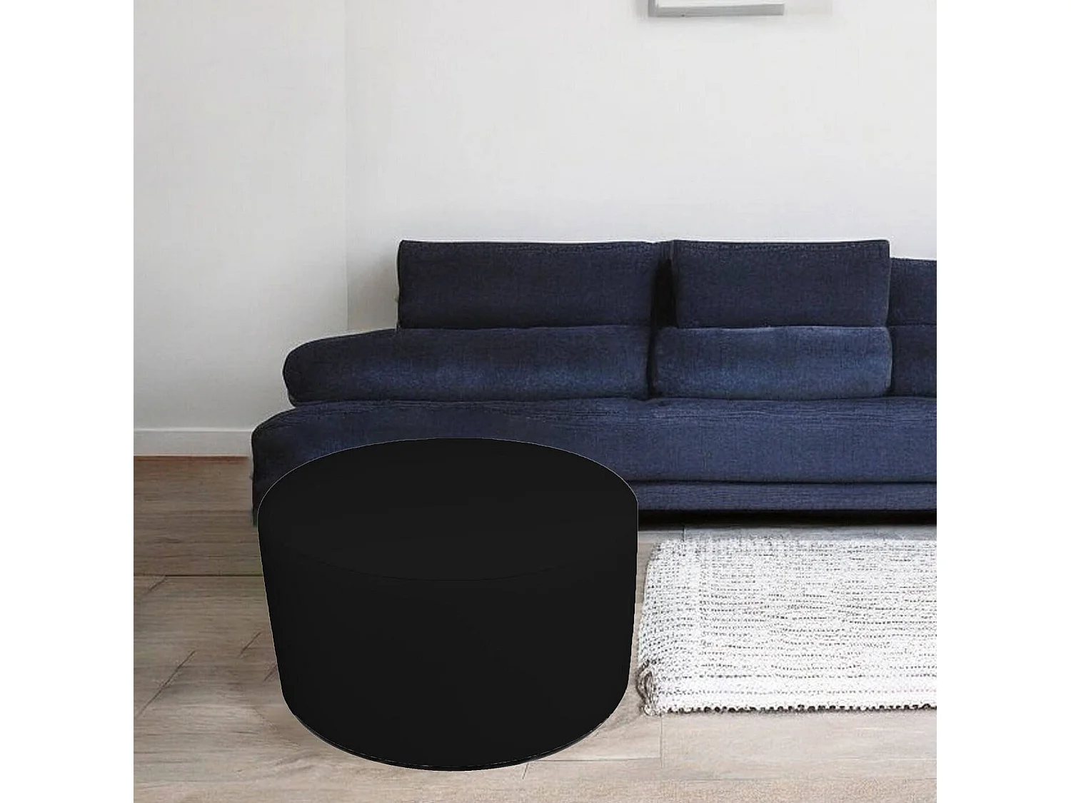 Anacapri poef, Multifunctionele fauteuil, Zitzak, Voetenbank poef, Made in Italy, 79x79 h42 cm, Zwart