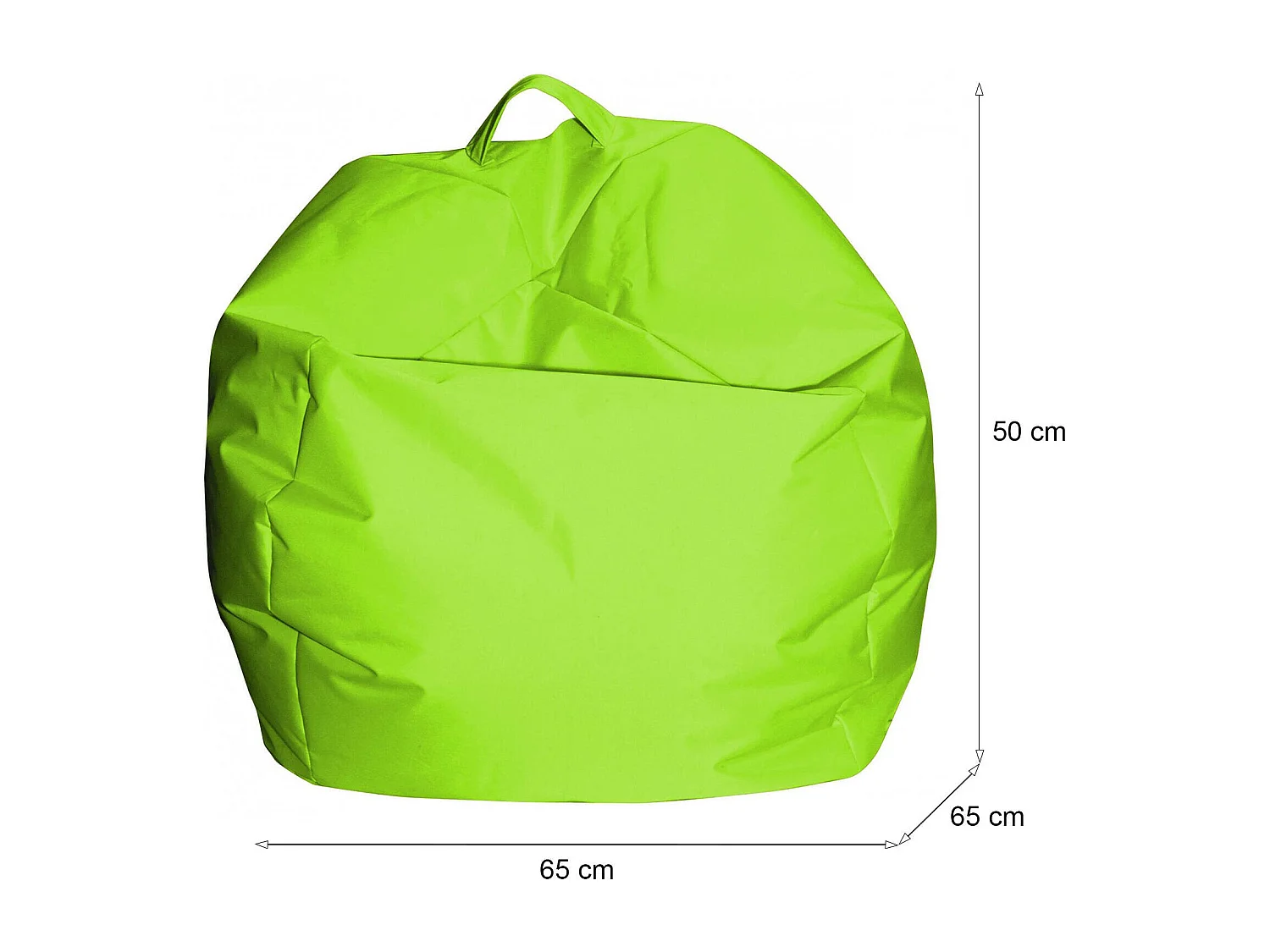 Pouf Ascia, Fauteuil polyvalent, Chaise sac, Pouf repose-pieds, Made in Italy, 65x65 h50 cm, Vert
