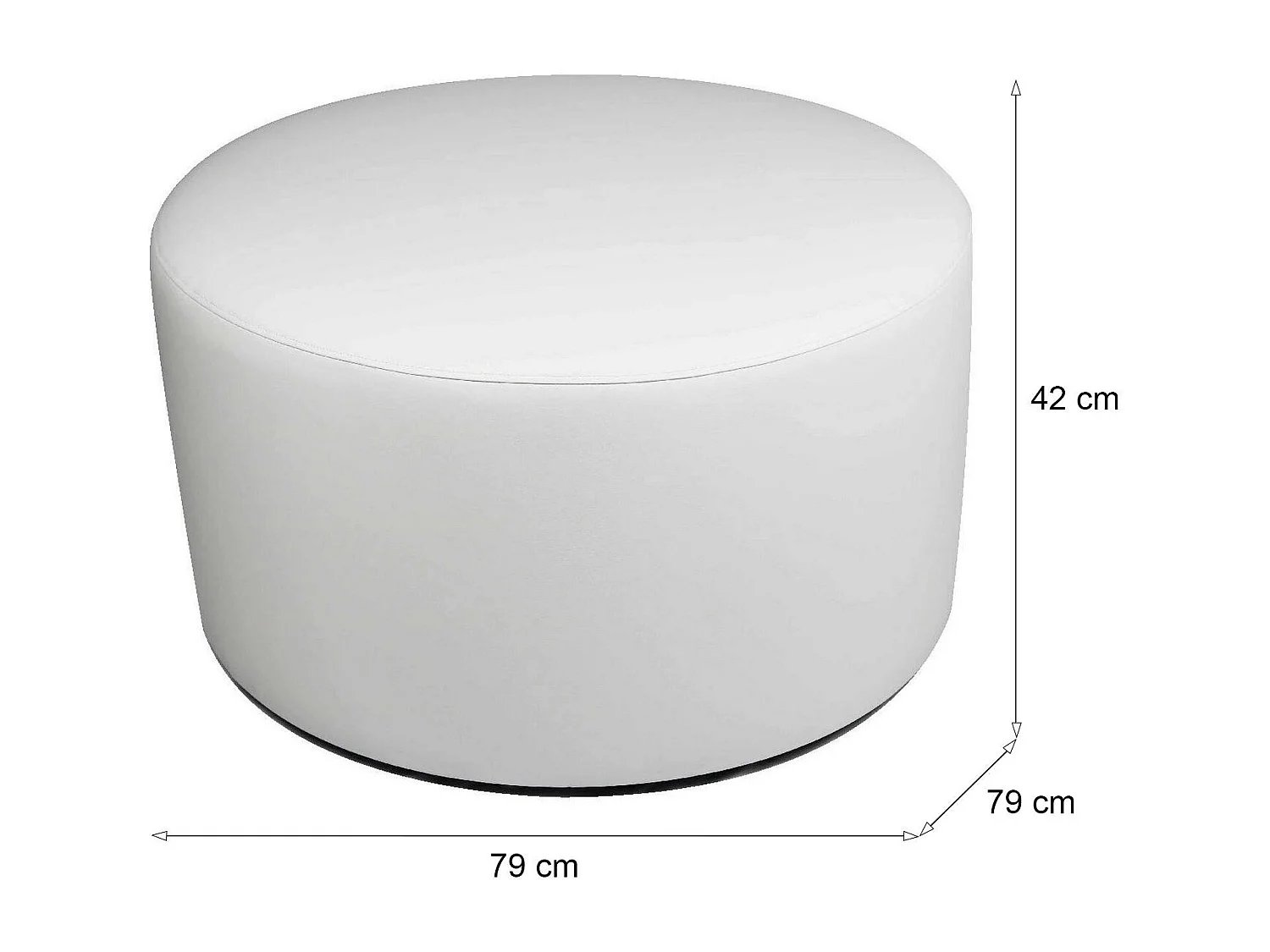 Pouf Anacapri, Fauteuil polyvalent, Chaise sac, Pouf repose-pieds, Made in Italy, 79x79 h42 cm, Blanc