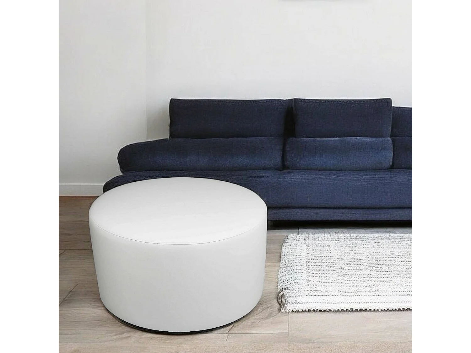 Pouf Anacapri, Fauteuil polyvalent, Chaise sac, Pouf repose-pieds, Made in Italy, 79x79 h42 cm, Blanc