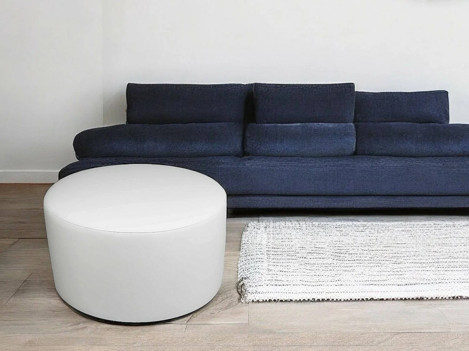 Pouf Anacapri, Fauteuil polyvalent, Chaise sac, Pouf repose-pieds, Made in Italy, 79x79 h42 cm, Blanc