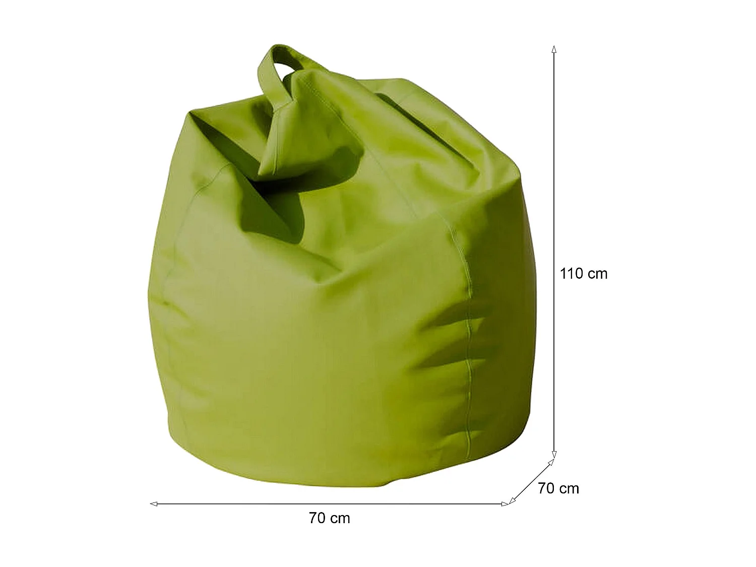 Puf Azelia, Sillón multiusos, Puf, Puf reposapiés, Made in Italy, 70x70 h110 cm, Verde