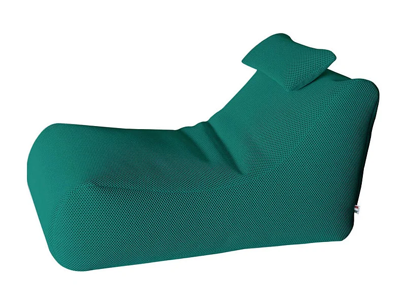 Pouf Міhck, Fauteuil polyvalent, Chaise sac, Pouf repose-pieds, Made in Italy, 70x120 h65 cm, Vert