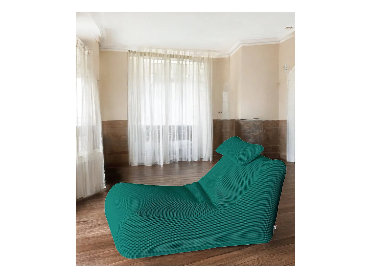 Pouf ÐœÑ–hck, Mehrzwecksessel, Sitzsack, Hockerhocker, Made in Italy, 70x120 h65 cm, Grün