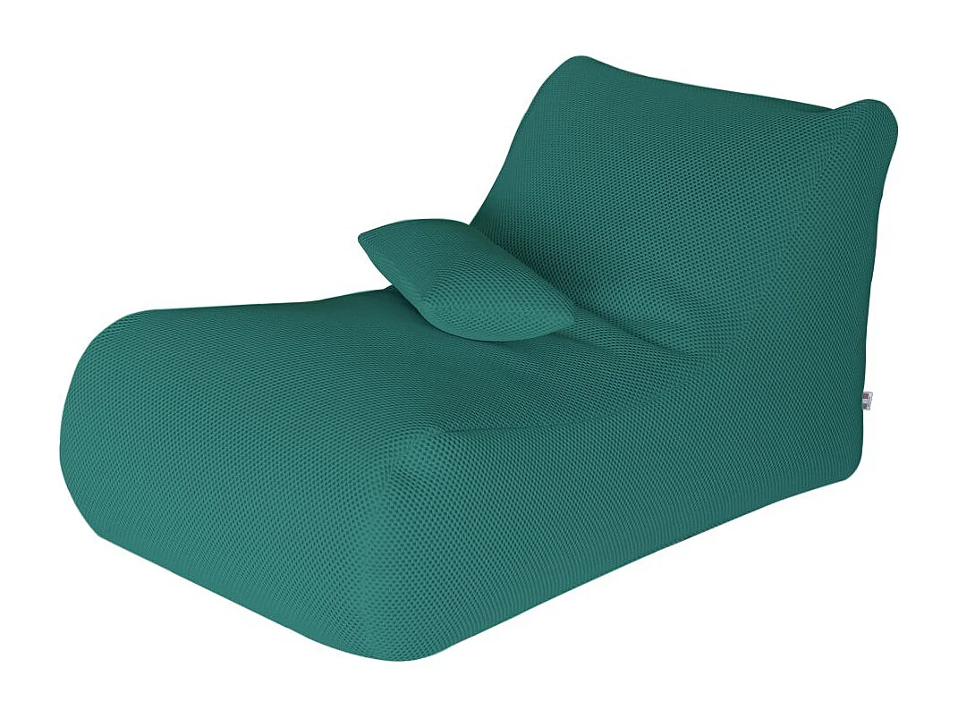 Pouf ÐœÑ–hck, Fauteuil polyvalent, Chaise sac, Pouf repose-pieds, Made in Italy, 70x120 h65 cm, Vert