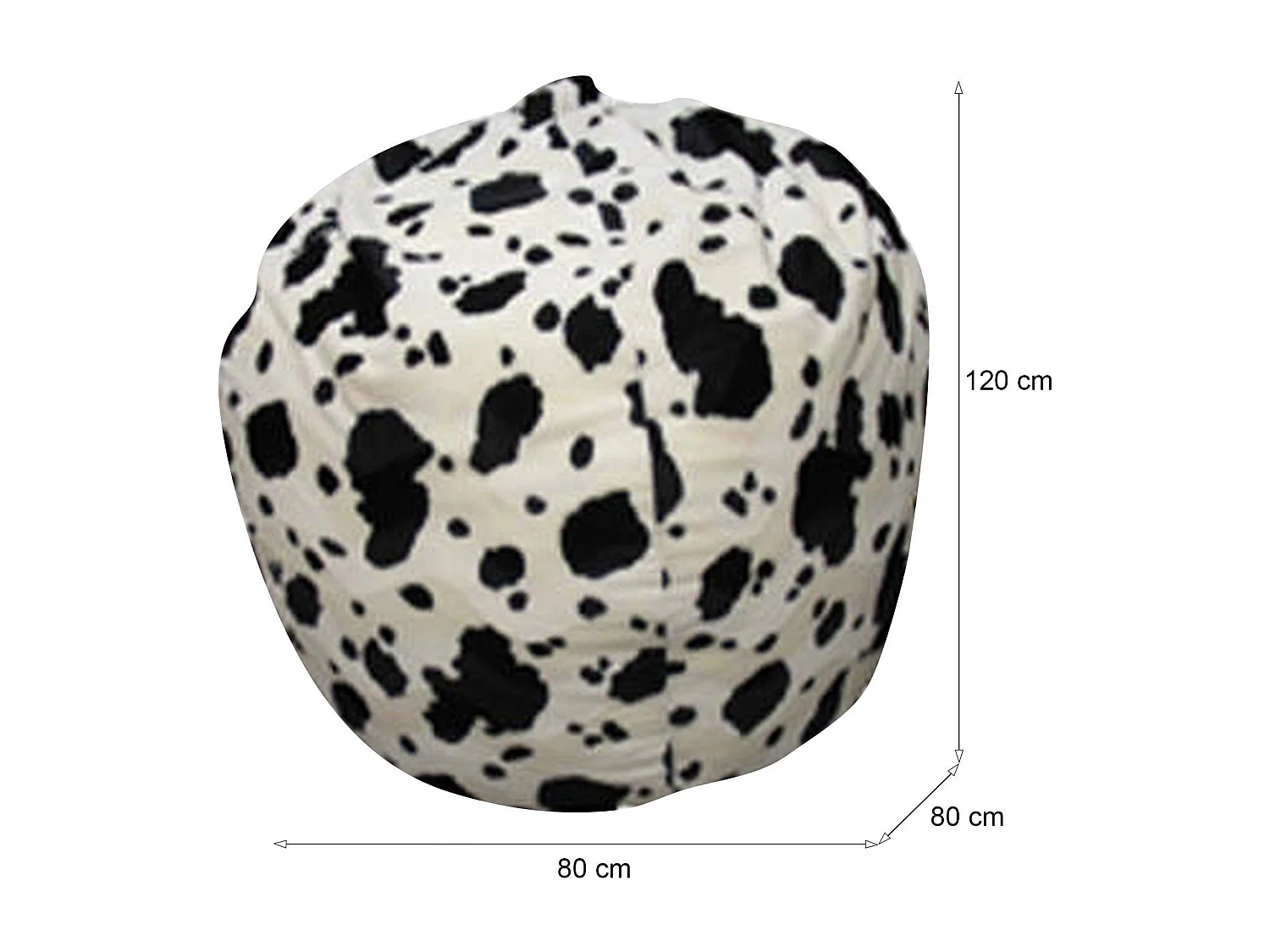 Pufe Lorenza, Poltrona multiusos, Pufe, Pufe para pés, Fabricado em Itália, 80x80 h120 cm, Preto e branco, Padrão manchado