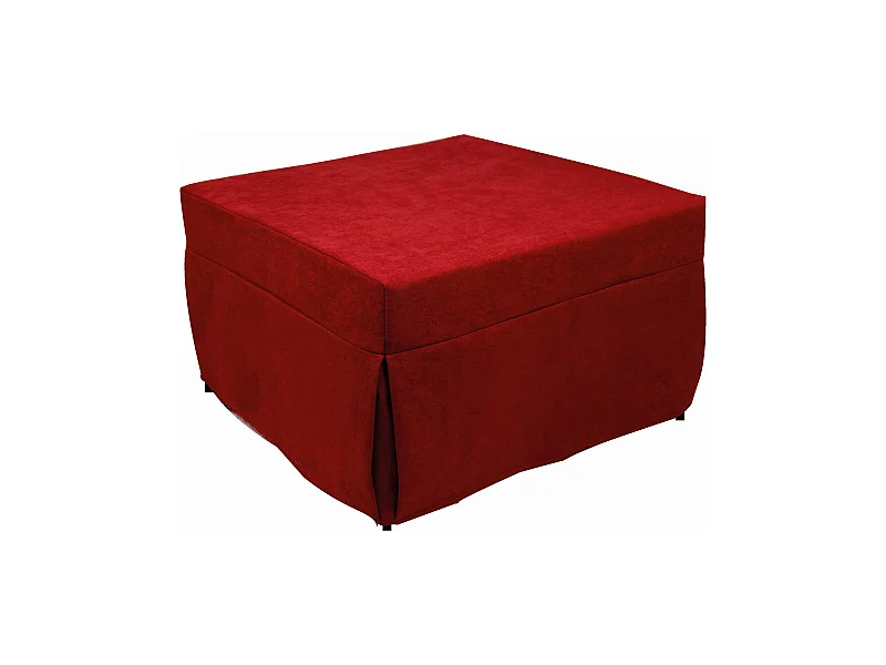 Puf Arno, Sillón multiusos, Puf, Puf reposapiés, Made in Italy, 78x78 h45 cm, Rojo
