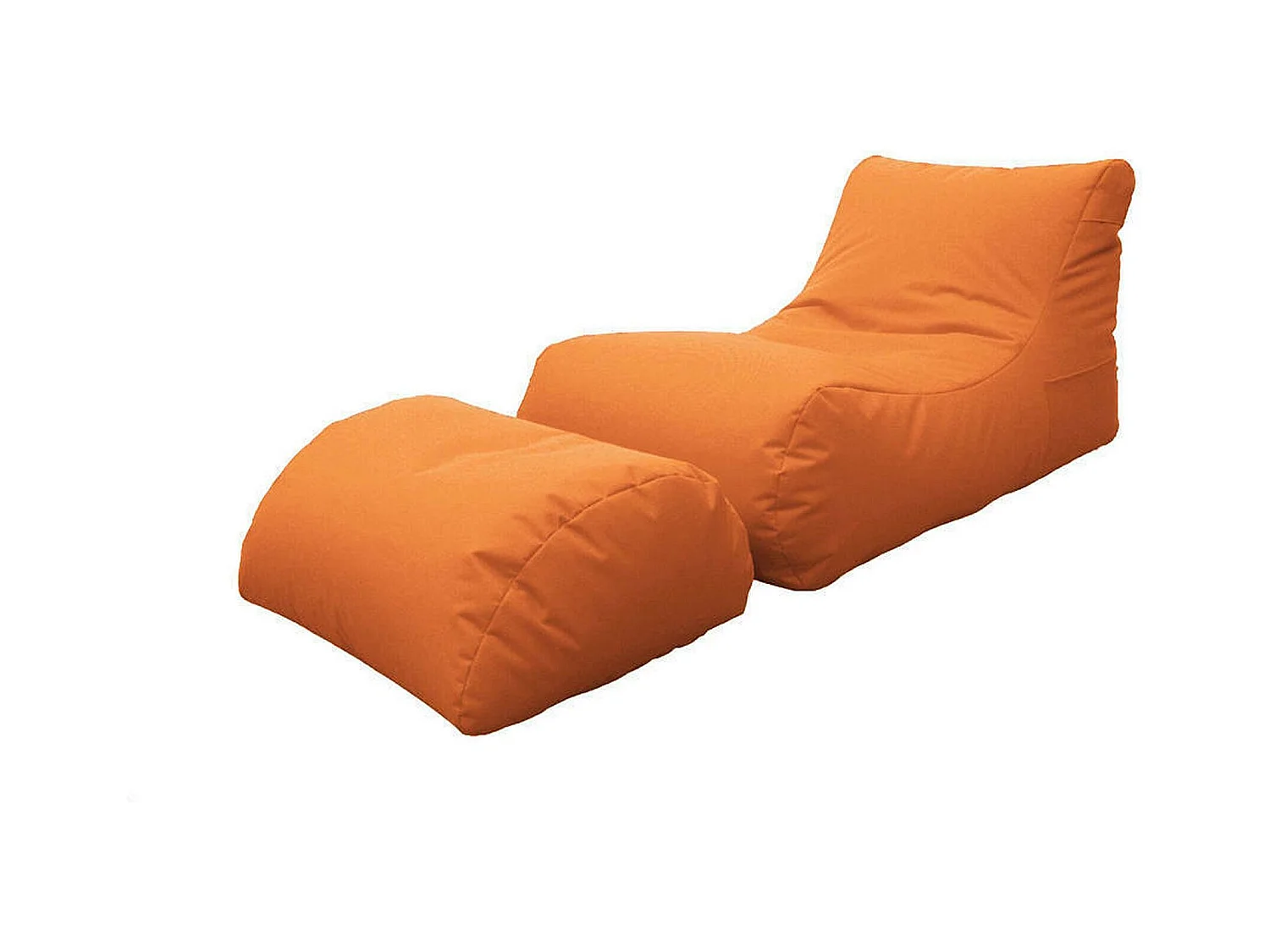Pouf Alton, Fauteuil polyvalent, Chaise sac, Pouf repose-pieds, Made in Italy, 120x80 h60 cm, Orange