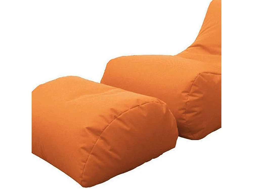 Pouf Alton, Fauteuil polyvalent, Chaise sac, Pouf repose-pieds, Made in Italy, 120x80 h60 cm, Orange
