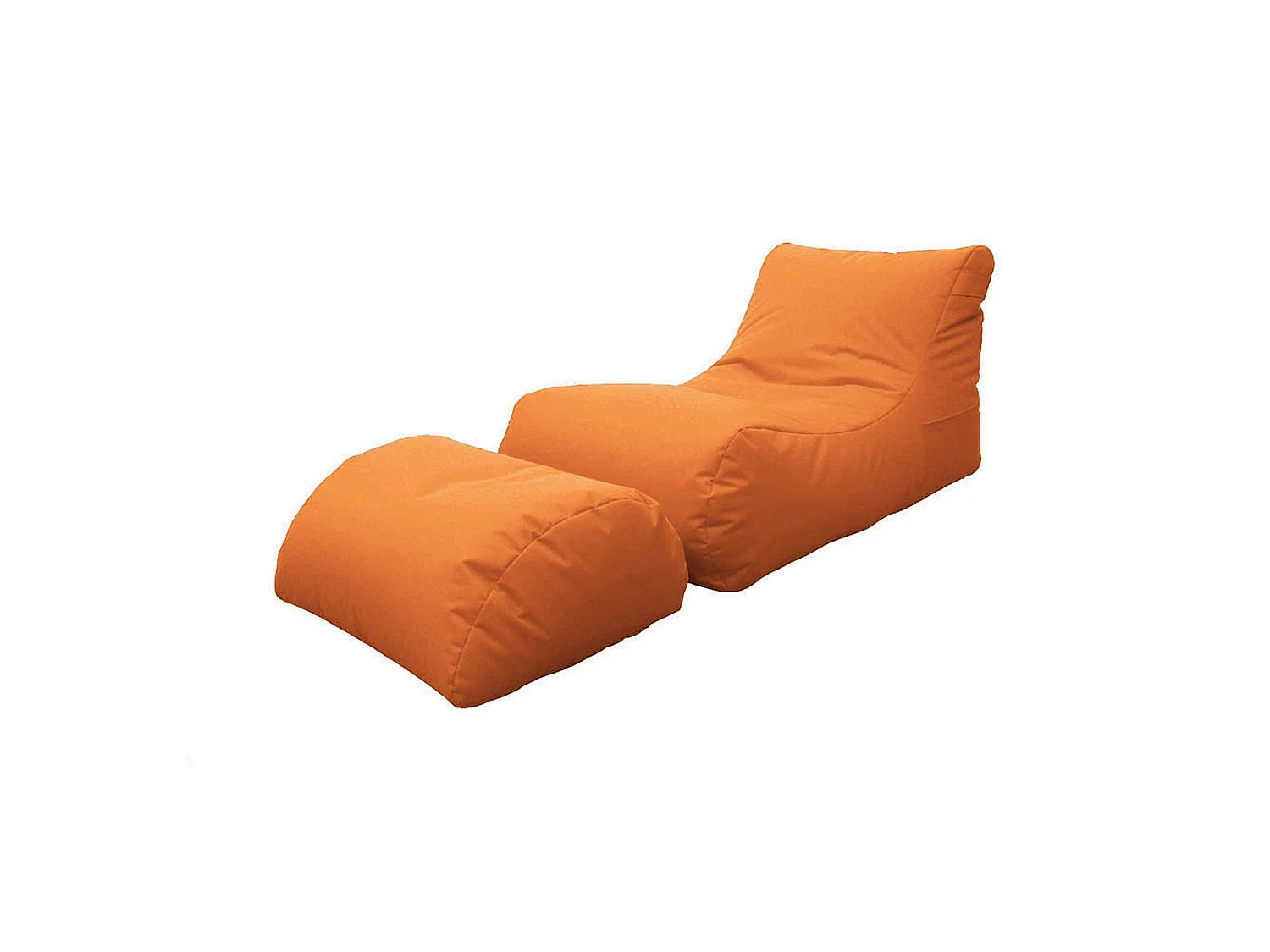 Alton poef, Multifunctionele fauteuil, Zitzak, Voetenbank poef, Made in Italy, 120x80 h60 cm, Oranje