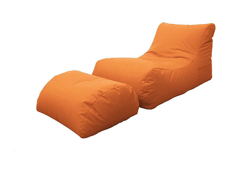 Alton poef, Multifunctionele fauteuil, Zitzak, Voetenbank poef, Made in Italy, 120x80 h60 cm, Oranje
