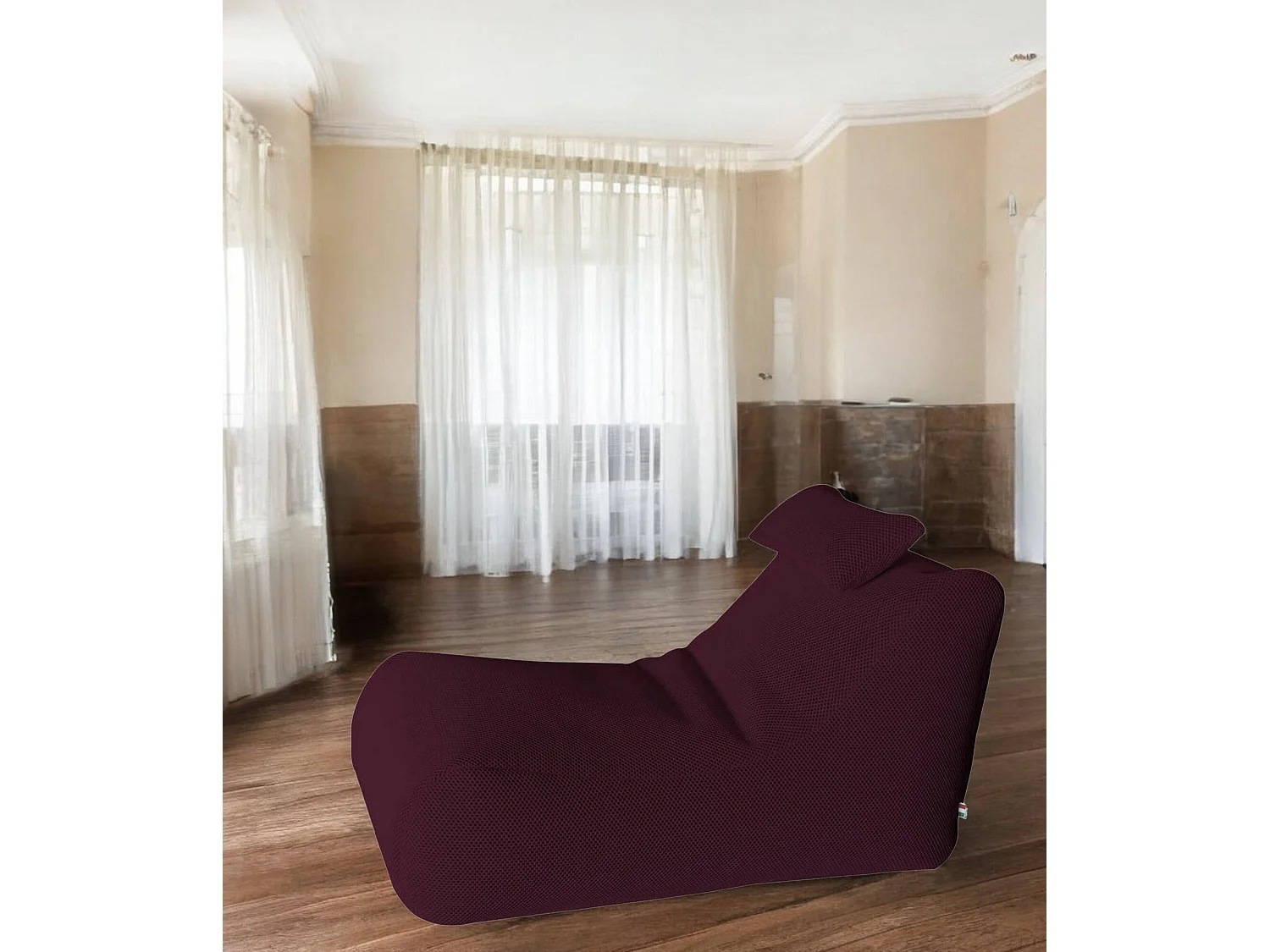 ÐœÑ–hck poef, Multifunctionele fauteuil, Zitzak, Voetenbank poef, Made in Italy, 70x120 h65 cm, Bordeaux