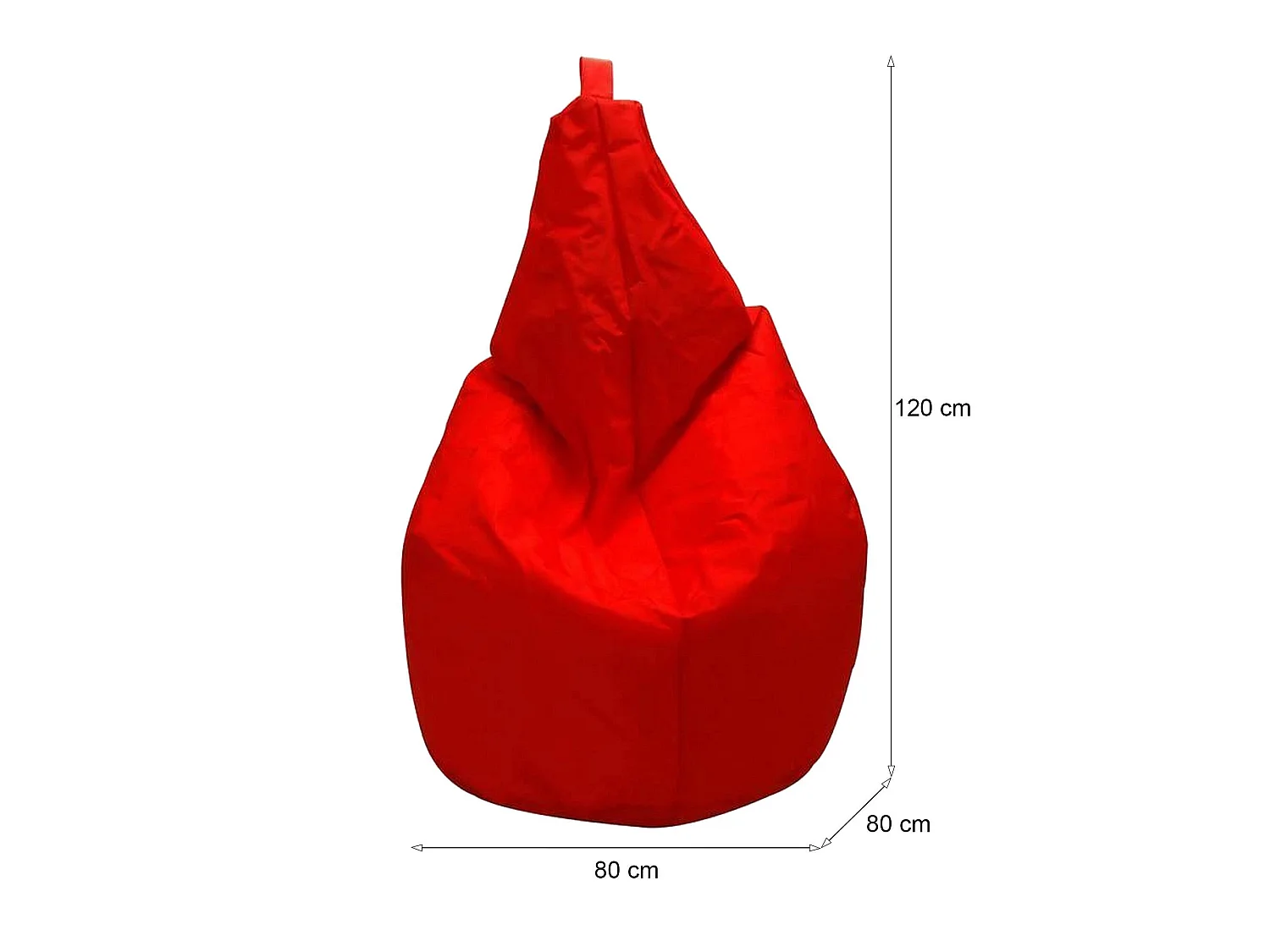 Pouf Angillina, Fauteuil polyvalent, Chaise sac, Pouf repose-pieds, Made in Italy, 80x80 h120 cm, Rouge