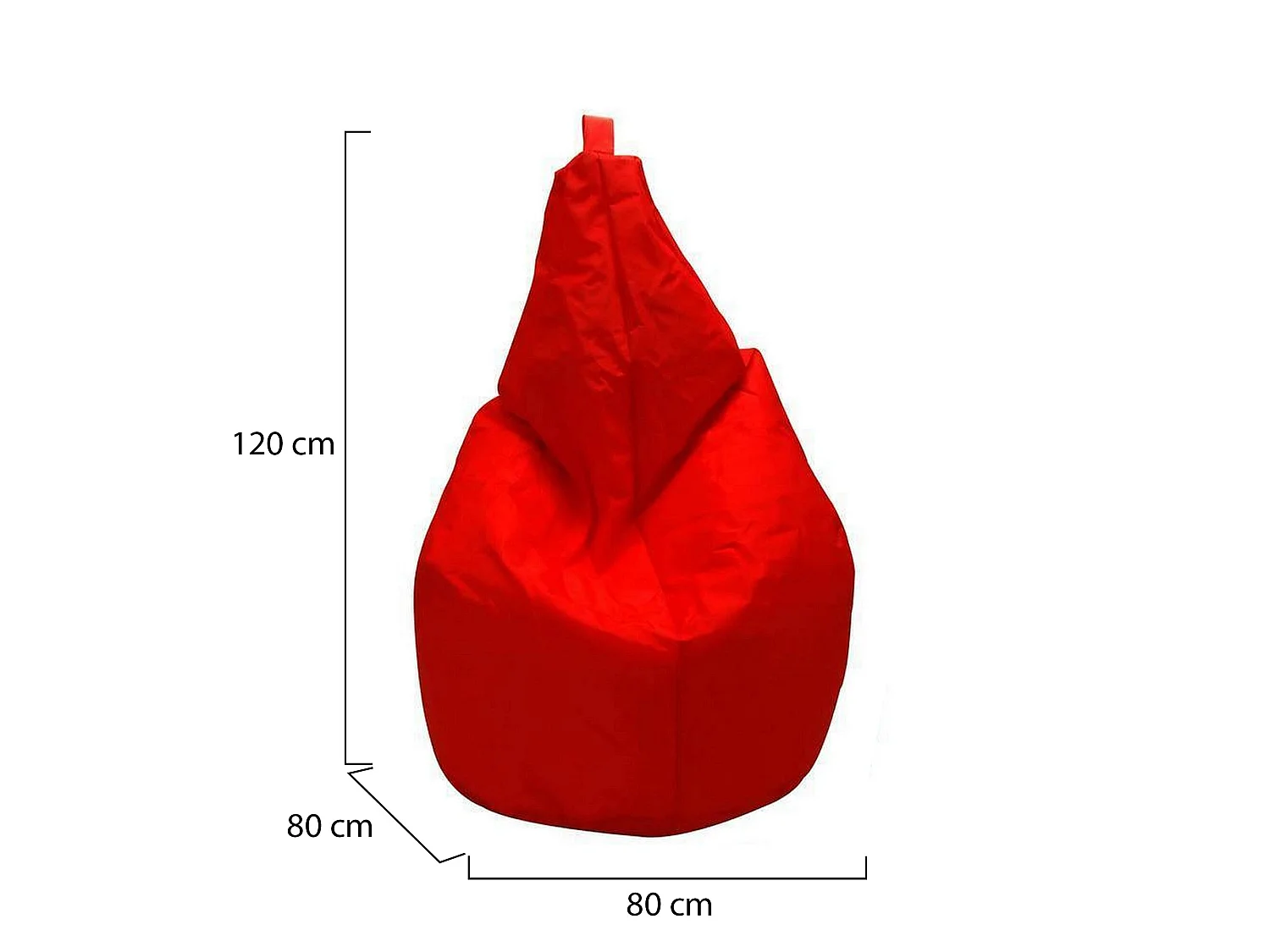 Pouf Angillina, Fauteuil polyvalent, Chaise sac, Pouf repose-pieds, Made in Italy, 80x80 h120 cm, Rouge