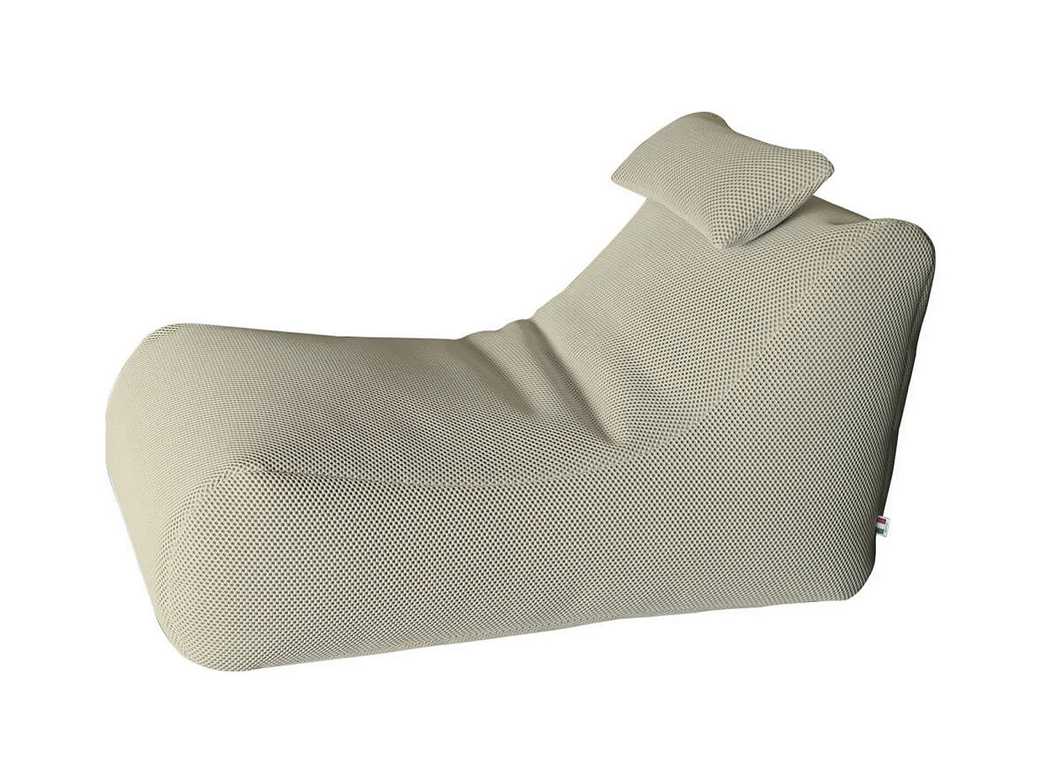Pouf ÐœÑ–hck, Fauteuil polyvalent, Chaise sac, Pouf repose-pieds, Made in Italy, 70x120 h65 cm, Beige