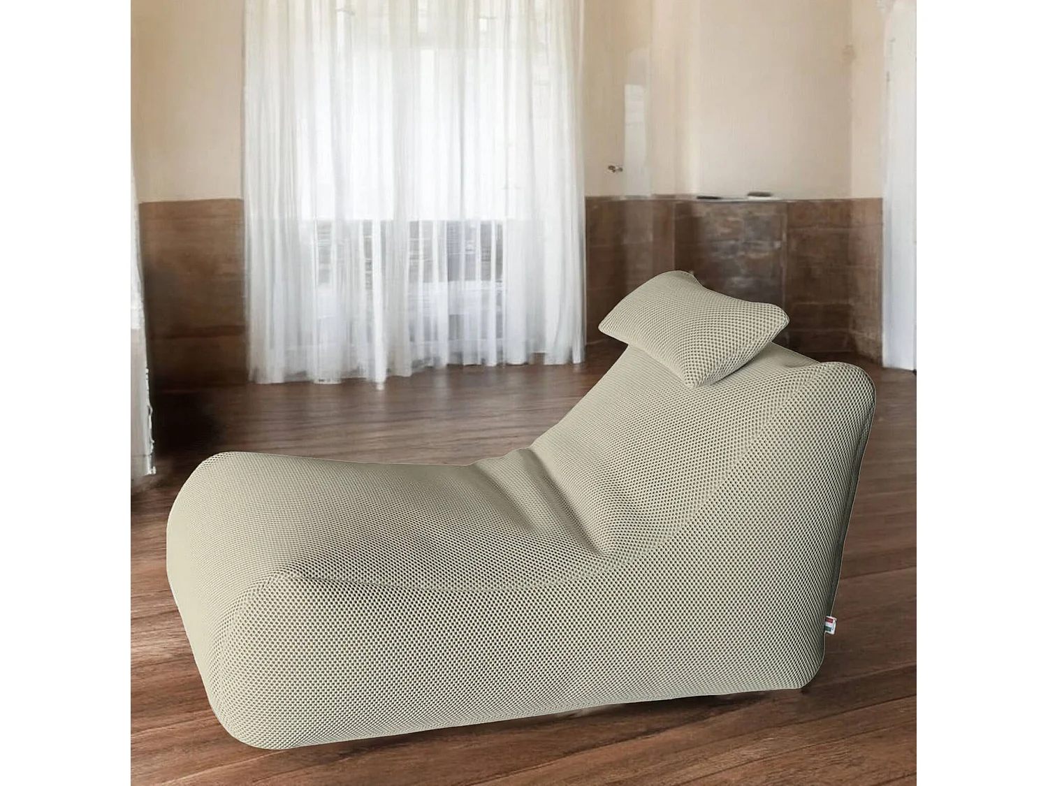 ÐœÑ–hck poef, Multifunctionele fauteuil, Zitzak, Voetenbank poef, Made in Italy, 70x120 h65 cm, Beige