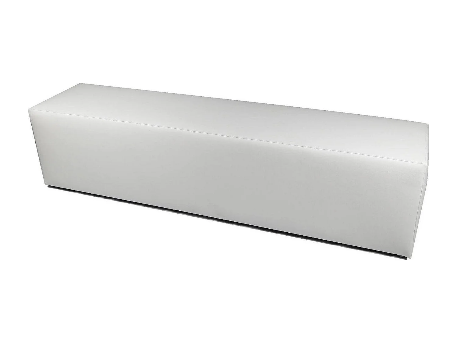 Pouf Apecchio, Fauteuil polyvalent, Chaise sac, Pouf repose-pieds, Made in Italy, 180x40 h42 cm, Blanc