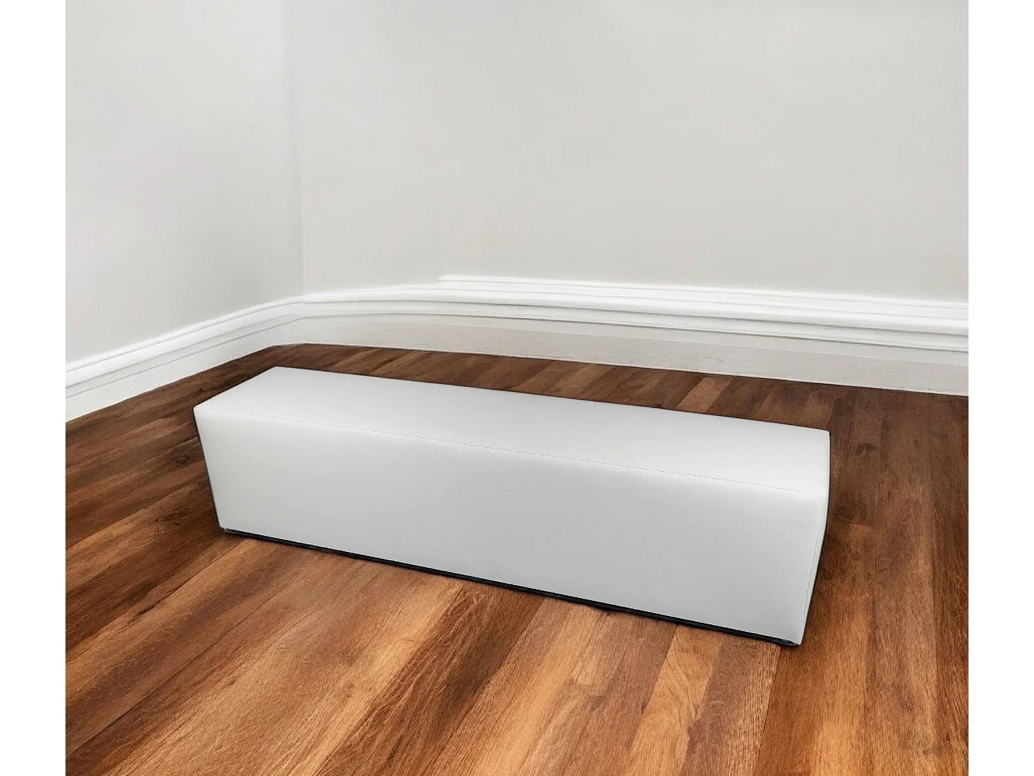 Pouf Apecchio, Fauteuil polyvalent, Chaise sac, Pouf repose-pieds, Made in Italy, 180x40 h42 cm, Blanc