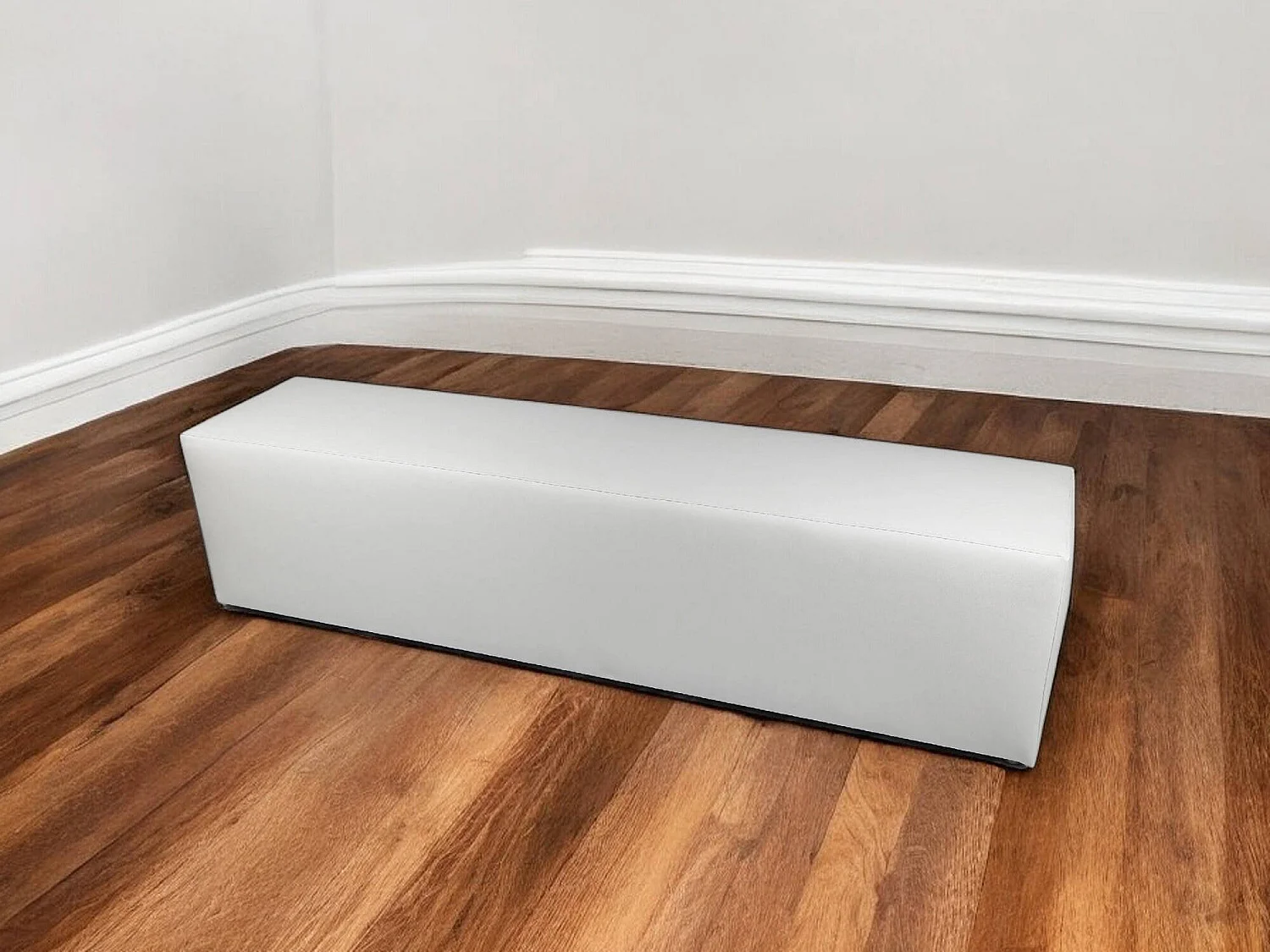 Pouf Apecchio, Fauteuil polyvalent, Chaise sac, Pouf repose-pieds, Made in Italy, 180x40 h42 cm, Blanc