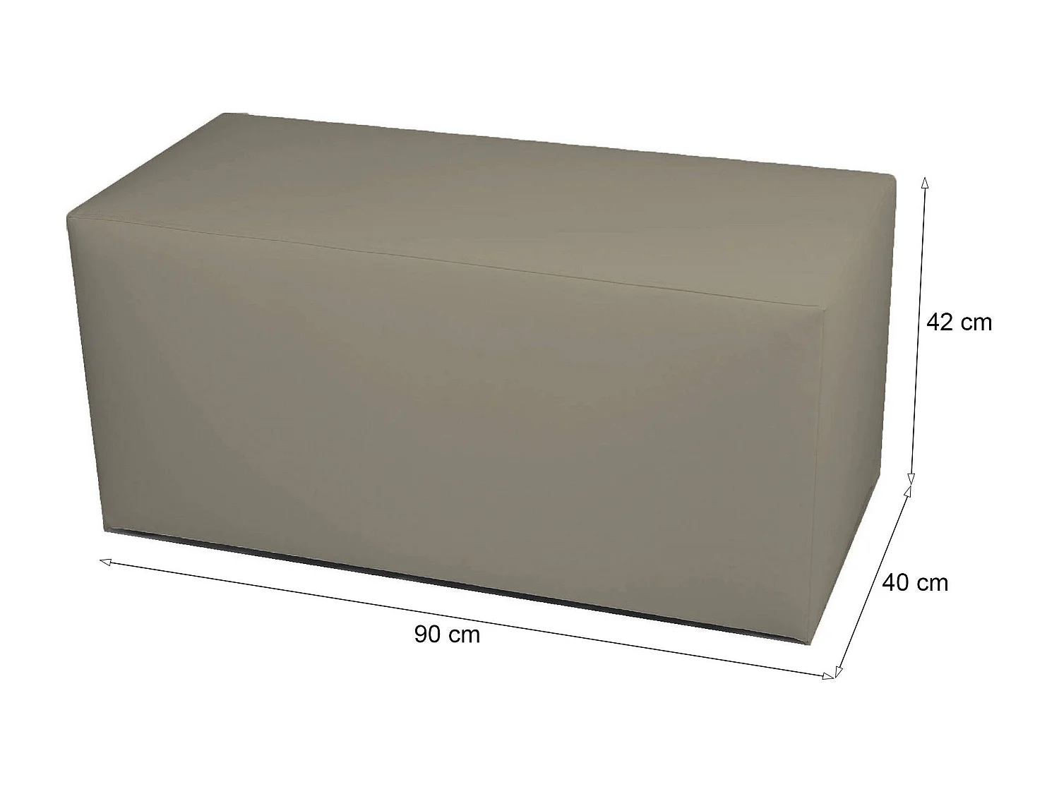 Pouf BucureÈ™ti, Fauteuil polyvalent, Chaise sac, Pouf repose-pieds, Made in Italy, 40x90 h42 cm, Tourterelle