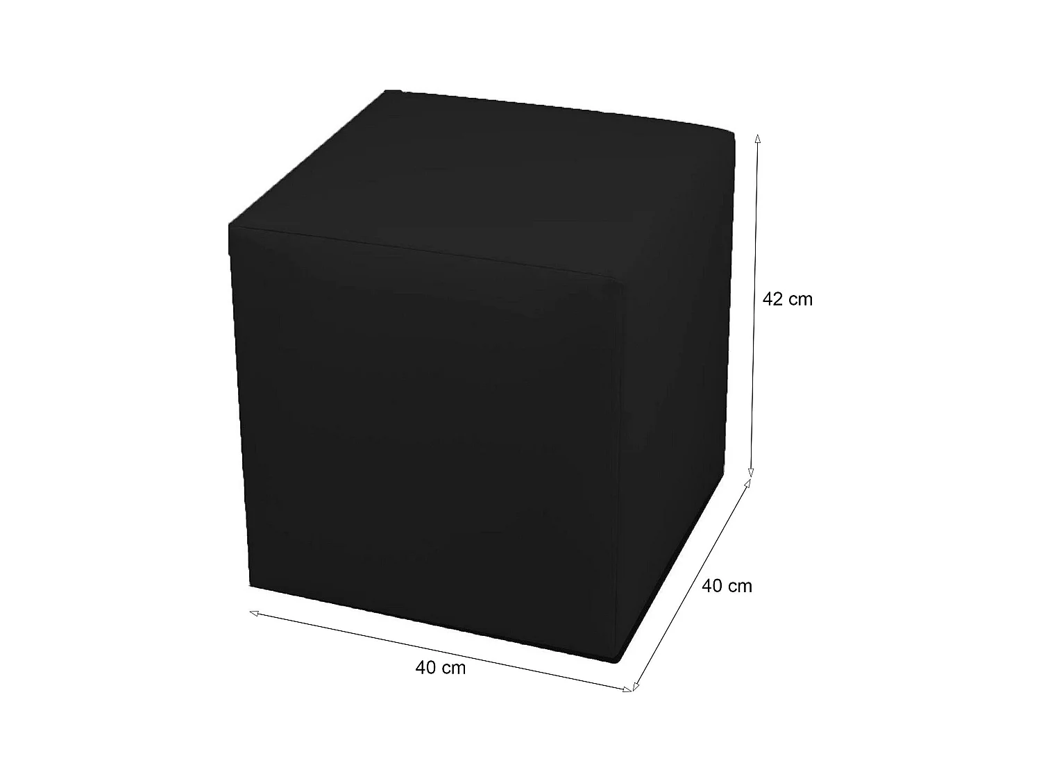 Puf Accumoli, Sillón multiusos, Puf, Puf reposapiés, Made in Italy, 40x40 h42 cm, Negro