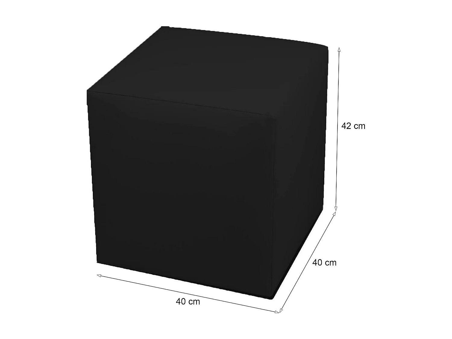 Pouf Accumoli, Mehrzwecksessel, Sitzsack, Hockerhocker, Made in Italy, 40x40 h42 cm, Schwarz