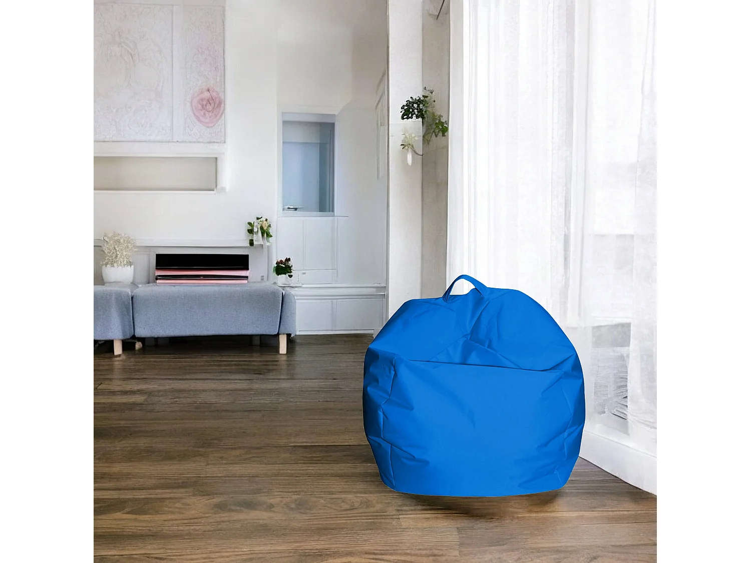 Talamo Italia - Pouf Ascia, 65x65 h50 cm, Blu