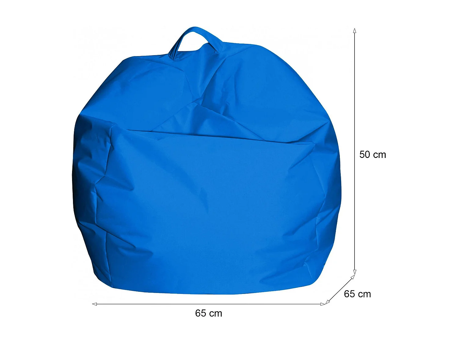 Pouf Ascia, Fauteuil polyvalent, Chaise sac, Pouf repose-pieds, Made in Italy, 65x65 h50 cm, Bleu